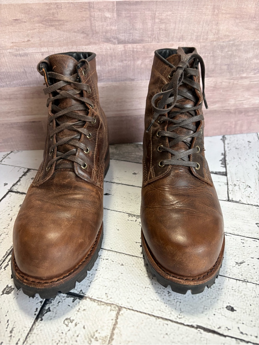 Frye Addison Lug Lace-Up Boot Dark Brown Men’s 8.5